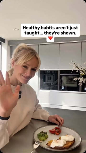 Alexa in her kitchen, healthy habits are shown